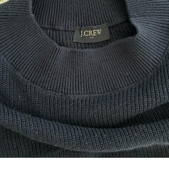 J.CREW Women's Striped‎ Relaxed fit Poncho in antique navy ivory stripe-OS - Picture 5 of 7